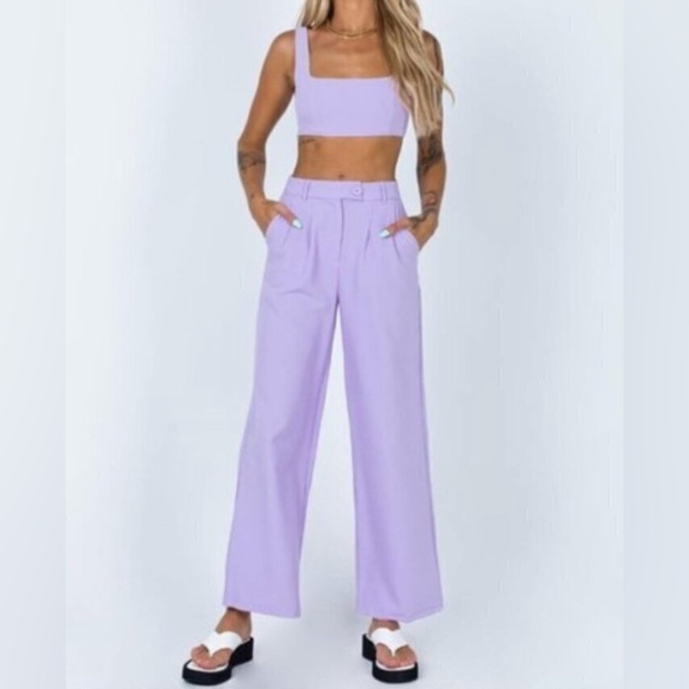 Lilac Purple Princess Polly Huxley Top / Pants Set Size US 8